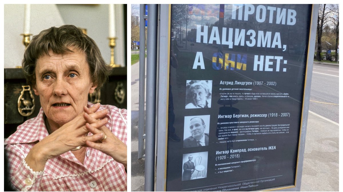 Astrid Lindgrens barnbarn Olle Nyman kommenterar nu affischerna i Ryssland.